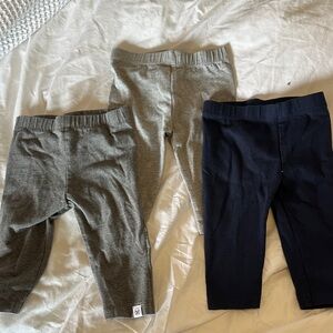 set of 3 honest brand baby leggings 3-6 months